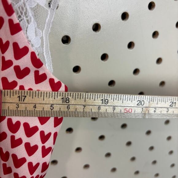NWT Simple Retro Heart Print Slip Dress Romantic Feminine Midi M - Picture 8 of 10